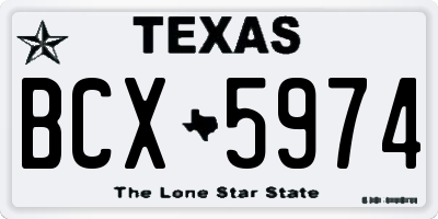 TX license plate BCX5974