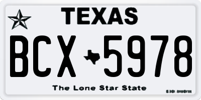 TX license plate BCX5978