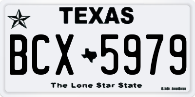 TX license plate BCX5979