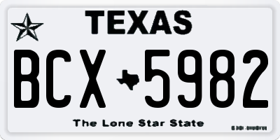 TX license plate BCX5982