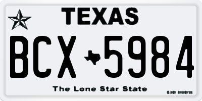 TX license plate BCX5984