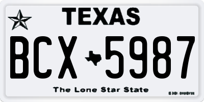 TX license plate BCX5987