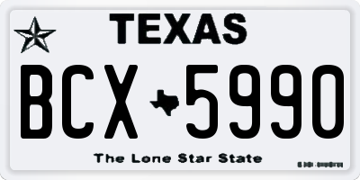 TX license plate BCX5990