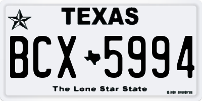TX license plate BCX5994