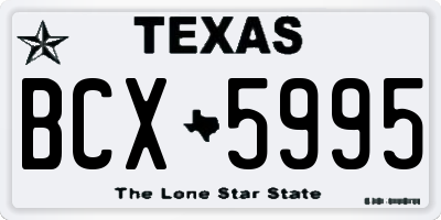 TX license plate BCX5995