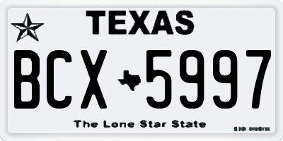 TX license plate BCX5997
