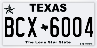 TX license plate BCX6004