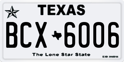 TX license plate BCX6006