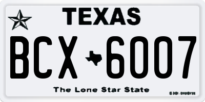 TX license plate BCX6007