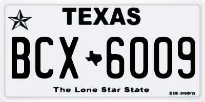 TX license plate BCX6009