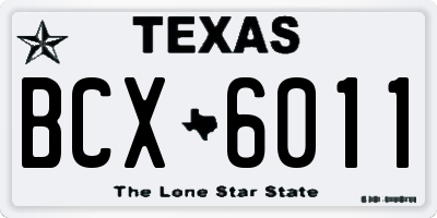 TX license plate BCX6011