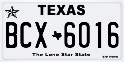 TX license plate BCX6016