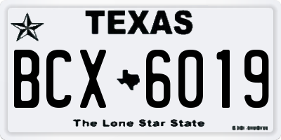 TX license plate BCX6019