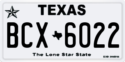 TX license plate BCX6022