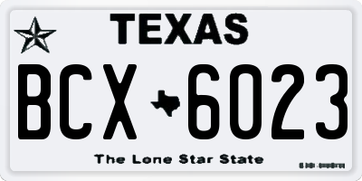 TX license plate BCX6023