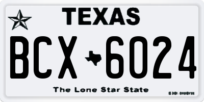 TX license plate BCX6024