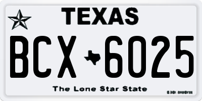 TX license plate BCX6025