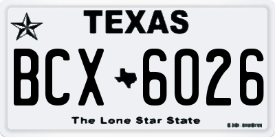 TX license plate BCX6026
