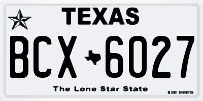 TX license plate BCX6027