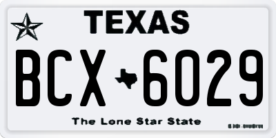 TX license plate BCX6029