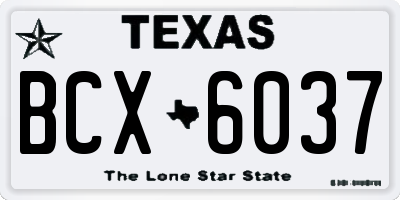 TX license plate BCX6037