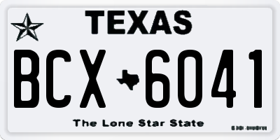 TX license plate BCX6041