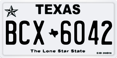 TX license plate BCX6042