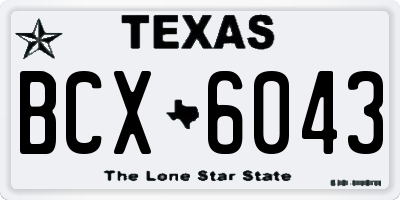 TX license plate BCX6043