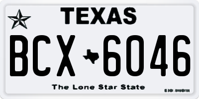 TX license plate BCX6046