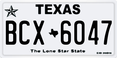 TX license plate BCX6047