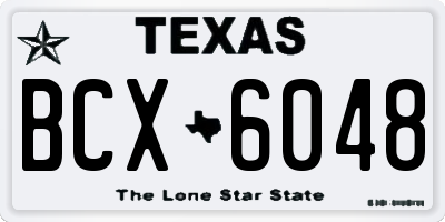TX license plate BCX6048
