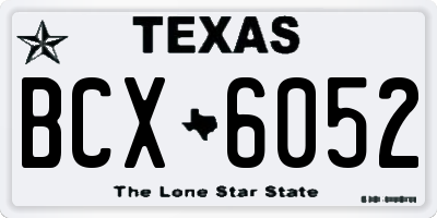 TX license plate BCX6052
