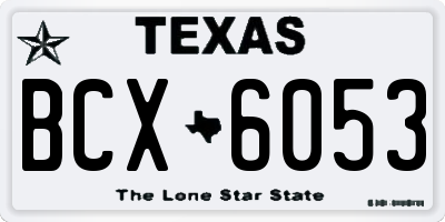 TX license plate BCX6053