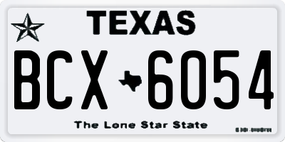 TX license plate BCX6054