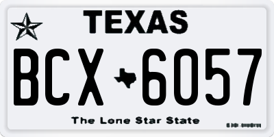 TX license plate BCX6057