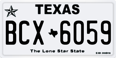 TX license plate BCX6059