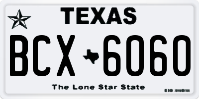 TX license plate BCX6060