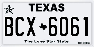 TX license plate BCX6061