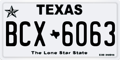 TX license plate BCX6063