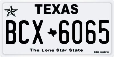 TX license plate BCX6065