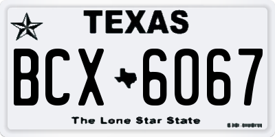 TX license plate BCX6067