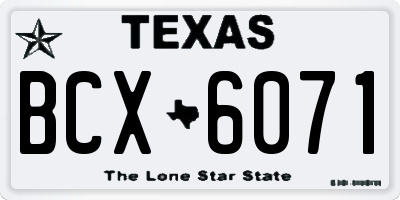 TX license plate BCX6071