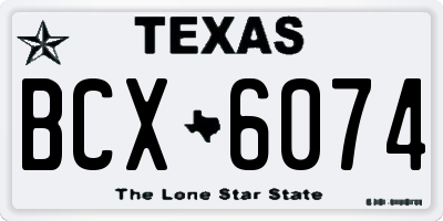 TX license plate BCX6074
