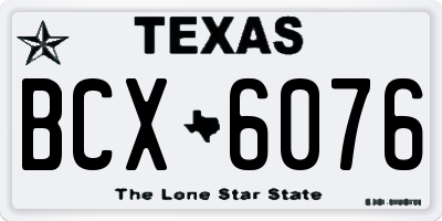 TX license plate BCX6076