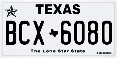 TX license plate BCX6080