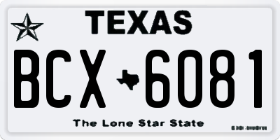 TX license plate BCX6081