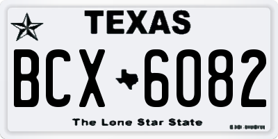 TX license plate BCX6082