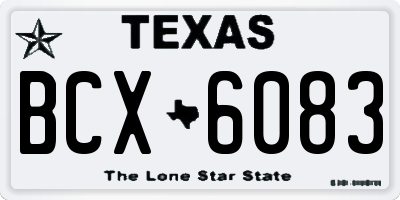 TX license plate BCX6083