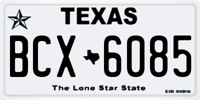 TX license plate BCX6085
