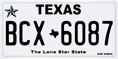 TX license plate BCX6087